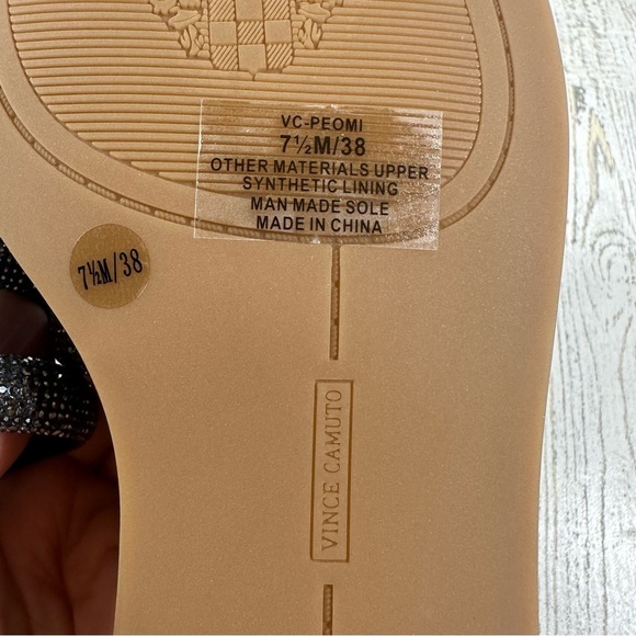 New Vince Camuto Peomi Rhinestones Square Toe Sandal #634 - Picture 7 of 9